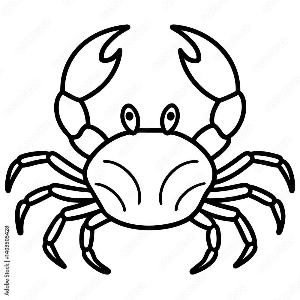 Minimalist Crab Line Art Vector Minimalist Crab Line Art Vector