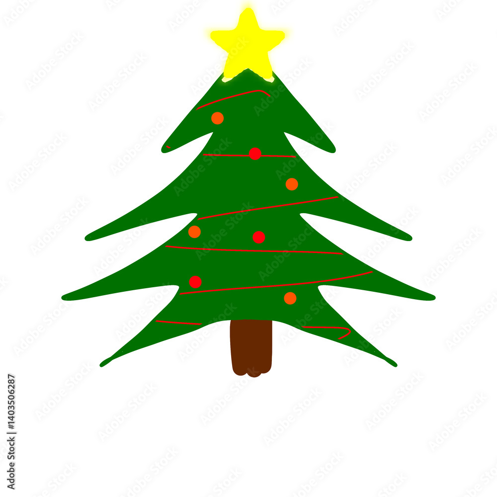 Fototapeta premium christmas tree isolated on white