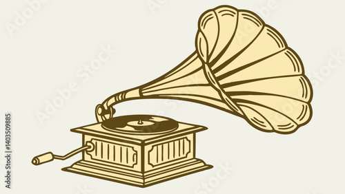 vintage gramophone isolated on white