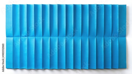 Blue Folded Paper Texture Background, Vertical Creases, Smooth Surface, Abstract Design,  Paper Background Image,  High-Resolution Stock Photo