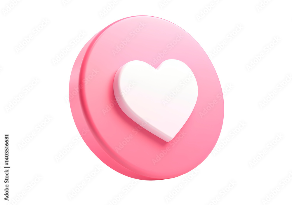 Heart in pink square message bubble box 3d icon isolated on transparent background Heart in pink square message bubble box 3d icon isolated on transparent background