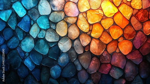 Vibrant Stone Mosaic: A Kaleidoscope of Colors