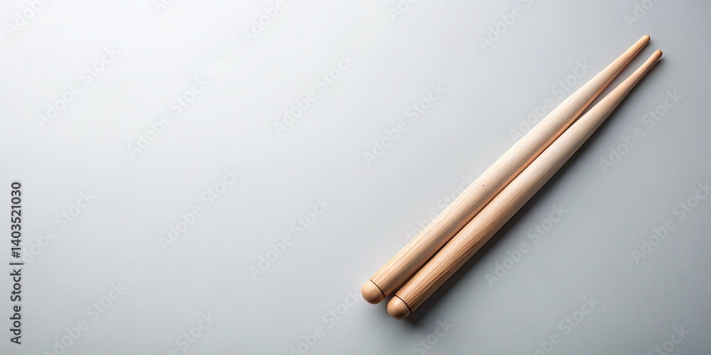 Modern Minimalist Drumsticks Flat Lay, Futuristic Music Design, High-Angle Photo, Copy Space, Solid Background Modern Minimalist Drumsticks Flat Lay, Futuristic Music Design, High-Angle Photo, Copy Space, Solid Background