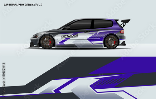 Racing Car wrap livery design vector. background for vehicle branding