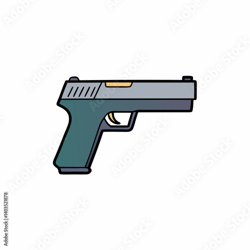 pistol on white