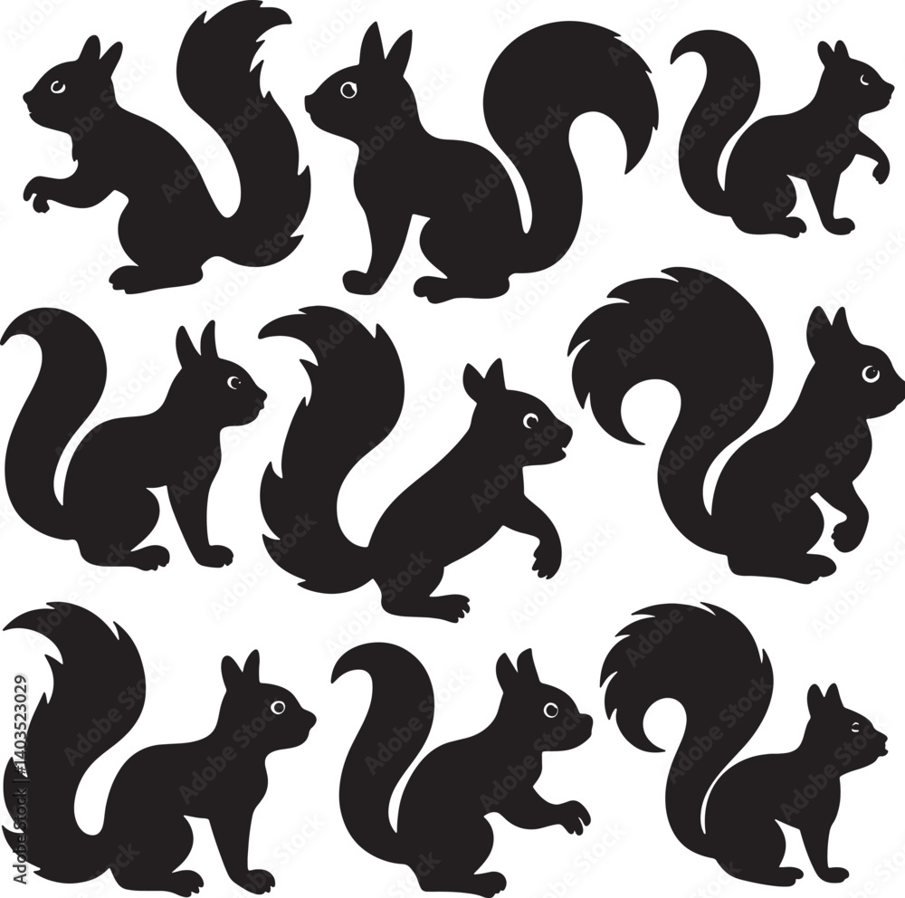 squirrel icons vector art illustration squirrel icons vector art illustration