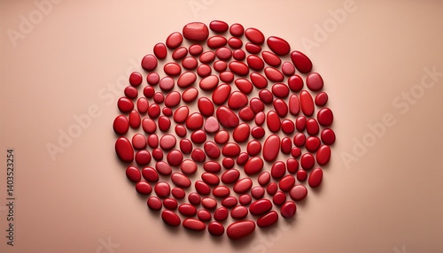 abstract red background with circles