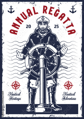 Annual regatta poster showcasing nautical heritage