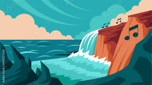 The everchanging tides of the ocean clash against the rocky bluff creating a symphony of sound that can be heard for miles.