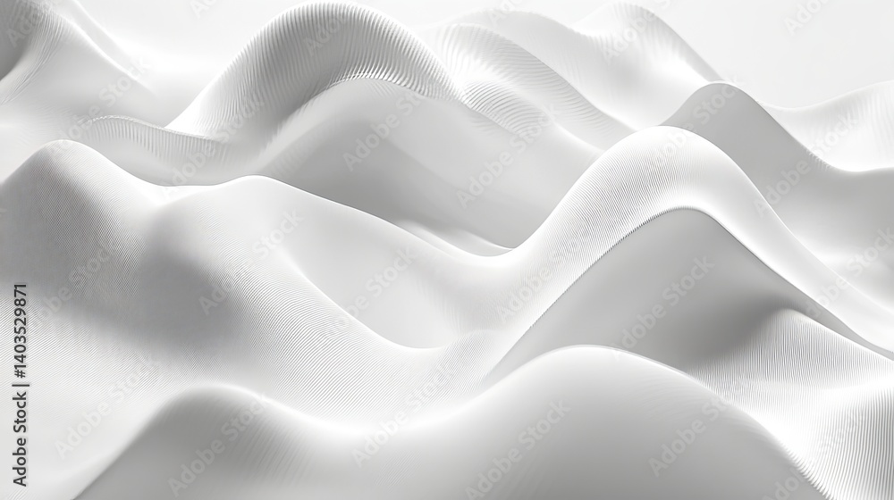 Obraz premium Abstract white wave background texture for design and wallpaper smooth elegant flowing surface concept