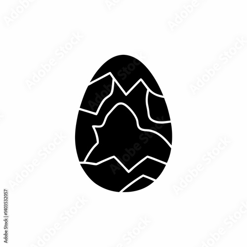 creative details  Cracked Easter Egg Icon Vector Illustration