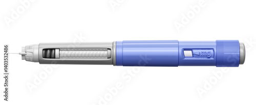 Insulin pen, medical device for diabetes management. Portable injection system for precise insulin dosing. Modern healthcare technology, semaglutide, ozempic, wegovy medication, obesity treatment. 3D