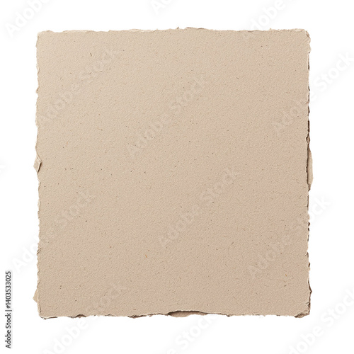 Wallpaper Mural Textured Beige Torn Edge Paper Sheet featuring rough uneven borders and a soft natural surface ideal for vintage or minimal design backgrounds. Isolated on transparent background, png. Torontodigital.ca
