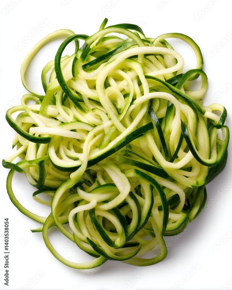 Gluten free meal organic food top view. Spiralized zucchini noodles create a fresh, healthy alternative to traditional pasta, showcasing vibrant green and white strands. Gluten free meal organic food top view. Spiralized zucchini noodles create a fresh, healthy alternative to traditional pasta, showcasing vibrant green and white strands.