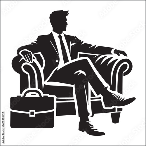 businessman sitting on couch silhouette