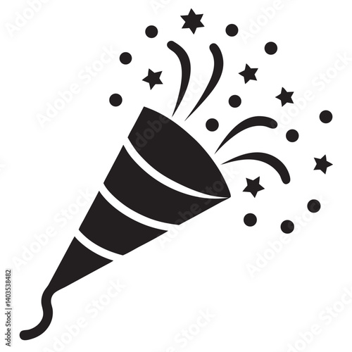 Party popper with confetti 