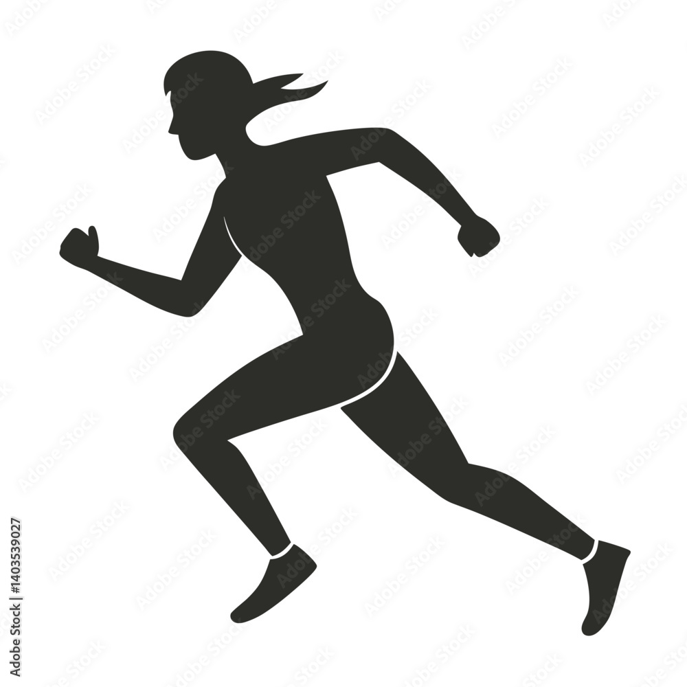 Silhouette of a Running Athlete Silhouette of a Running Athlete