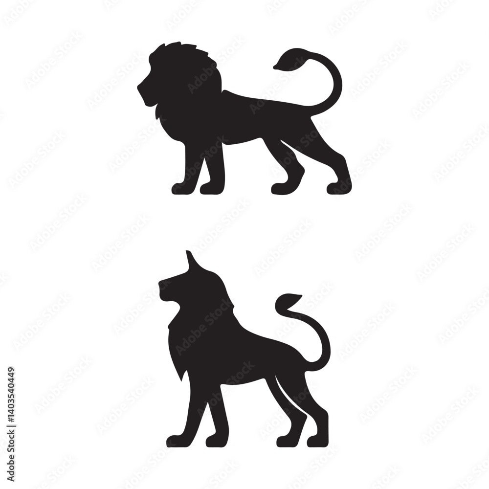Obraz premium lion silhouette vector