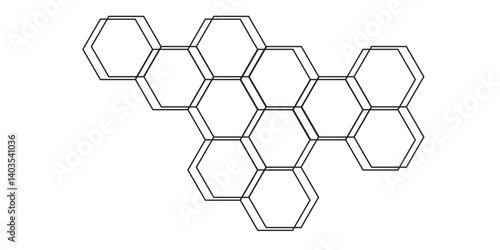 Geometric Hexagonal Pattern Design. Modern Honeycomb Structure Illustration. Tessellated Hexagonal Shape Concept and Futuristic Honeycomb Geometry. Abstract Polygonal Network Design.
