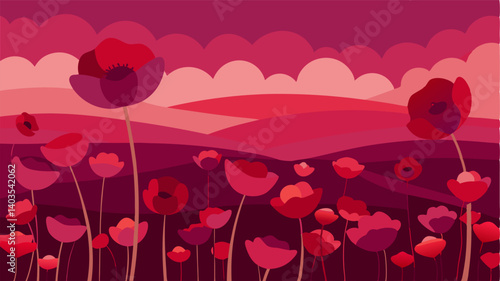 The fields of poppies seem almost endless with shades of red ranging from the deepest burgundy to the brightest cherry.