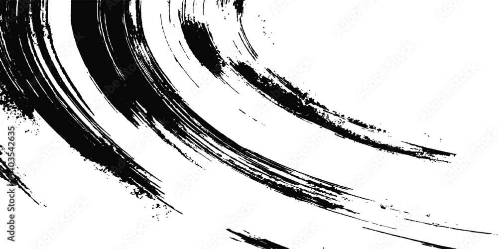 Obraz premium Abstract black grunge white transparent background. Black brush stroke on transparent background. Paint brush black ink splash on white abstract background.