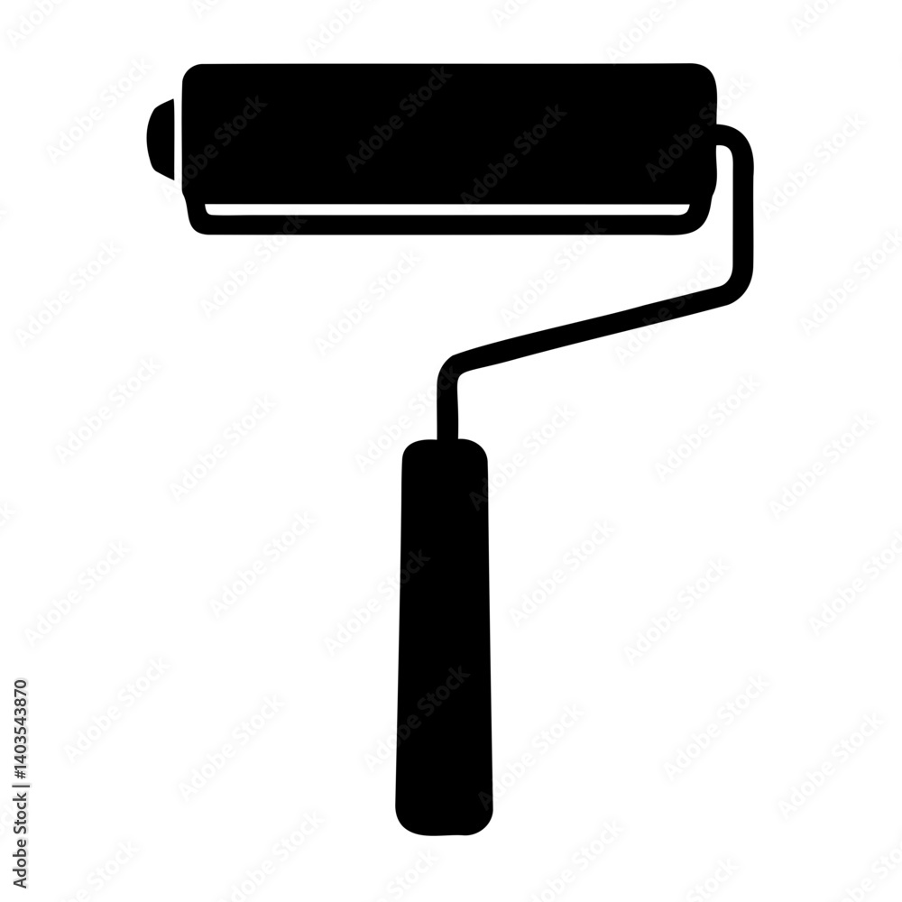 Professional Paint Roller Vector Icon: Clean Silhouette on Transparent background Professional Paint Roller Vector Icon: Clean Silhouette on Transparent background