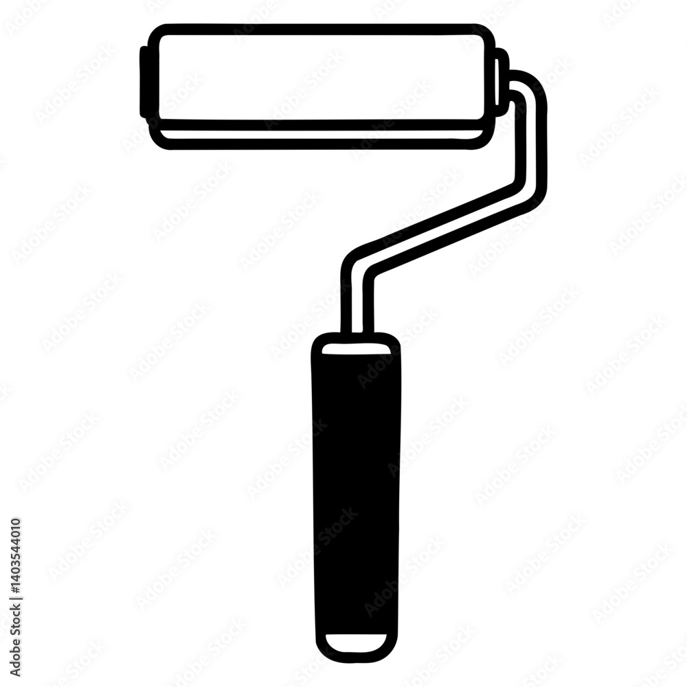 High-Quality Paint Roller Silhouette Vector Graphic with Transparent Background High-Quality Paint Roller Silhouette Vector Graphic with Transparent Background