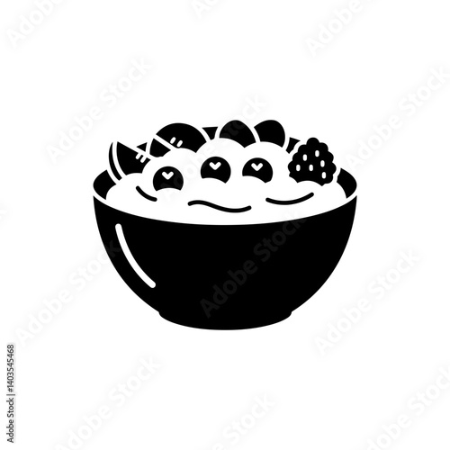 Bowl of Yogurt with Fruit Slices Depicting a Nutritious Dairy Snack