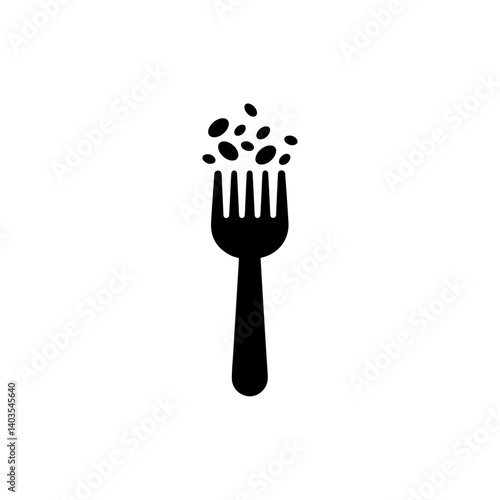 Fork with grains representing whole grains in a balanced diet