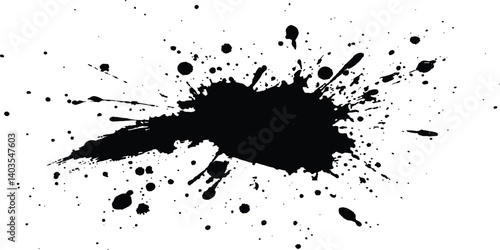 Wallpaper Mural Vector simple black brush stroke on a clean white background. Abstract black in splash, paint, brush strokes, stain grunge isolated on white background,	
 Torontodigital.ca
