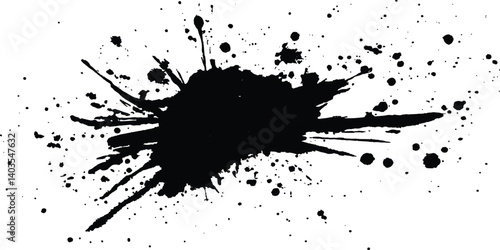 Wallpaper Mural Vector simple black brush stroke on a clean white background. Abstract black in splash, paint, brush strokes, stain grunge isolated on white background,	
 Torontodigital.ca