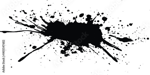 Wallpaper Mural Vector simple black brush stroke on a clean white background. Abstract black in splash, paint, brush strokes, stain grunge isolated on white background,	
 Torontodigital.ca