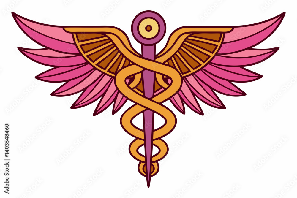 caduceus symbol on white background caduceus symbol on white background