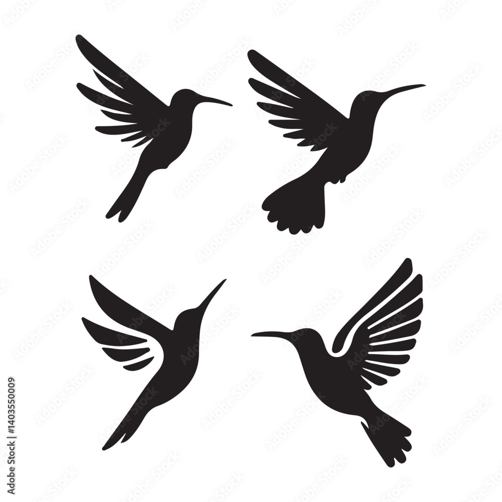 Obraz premium set of silhouettes of birds
