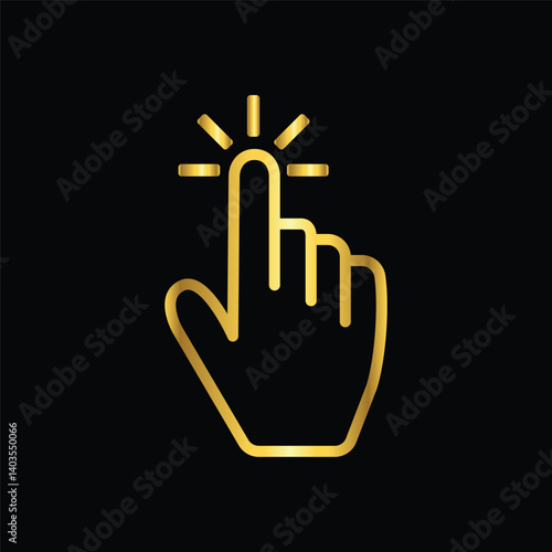gold color mouse arrow cursor icon, flat, design, vector, illustrations, education, style, trendy, collections