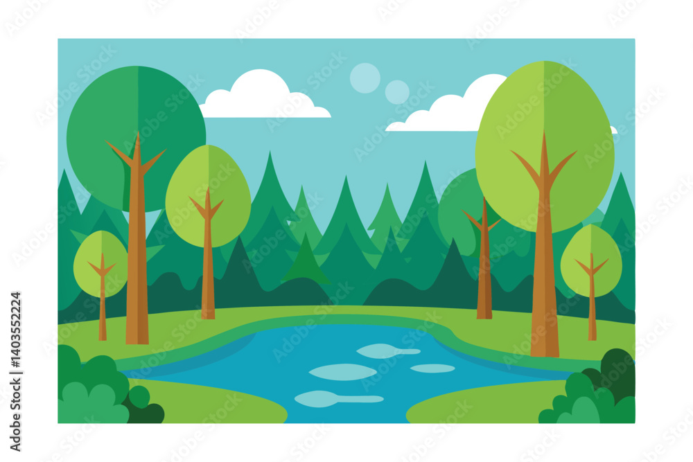 Fototapeta premium landscape with trees