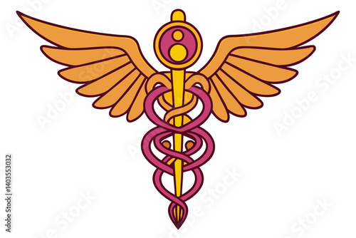 caduceus symbol with wings