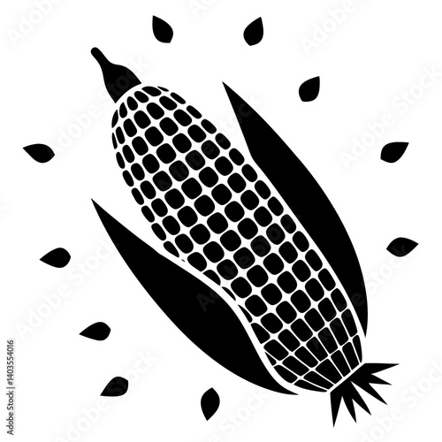 corn silhouette vector—great for wellness branding and fall-themed print work.