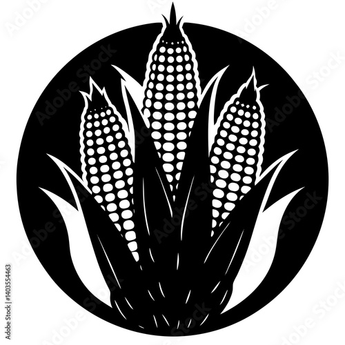 Harvest-ready corn vector on white background for use on posters, merchandise, t-shirts, and flyer designs.