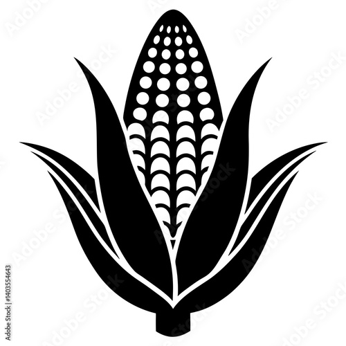 Rural vibe corn silhouette vector graphic for nature lovers, eco prints, and farm-to-table branding.