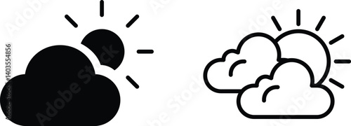 Partly Cloudy Icon Weather Symbol Vector
