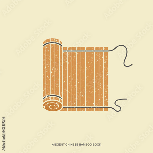Bamboo scroll taoism glyph icon vector. Chinese bamboo scroll taoism sign. isolated symbol illustration