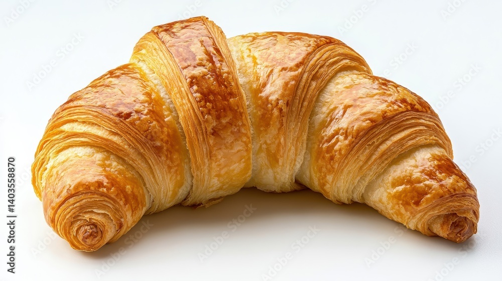 Delicate Golden Croissant with Puff Pastry Texture Delicate Golden Croissant with Puff Pastry Texture