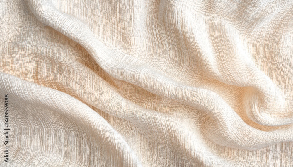 Soft, textured white fabric draping elegantly, creating gentle waves and shadows, perfect for backgrounds or fashion display. Soft, textured white fabric draping elegantly, creating gentle waves and shadows, perfect for backgrounds or fashion display.