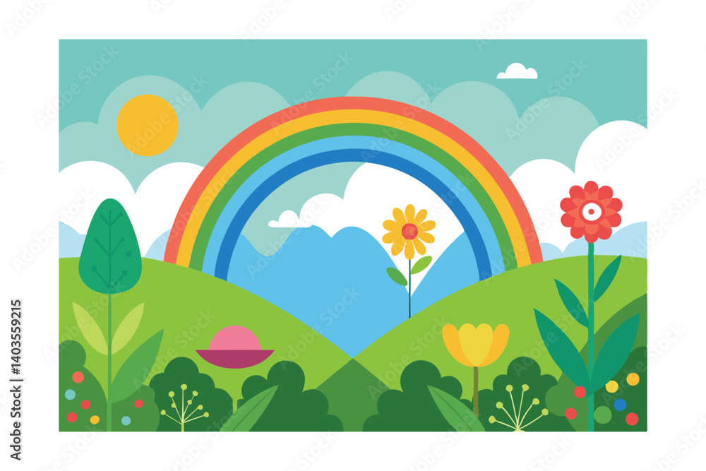 custom made wallpaper toronto digitalsummer landscape with rainbow