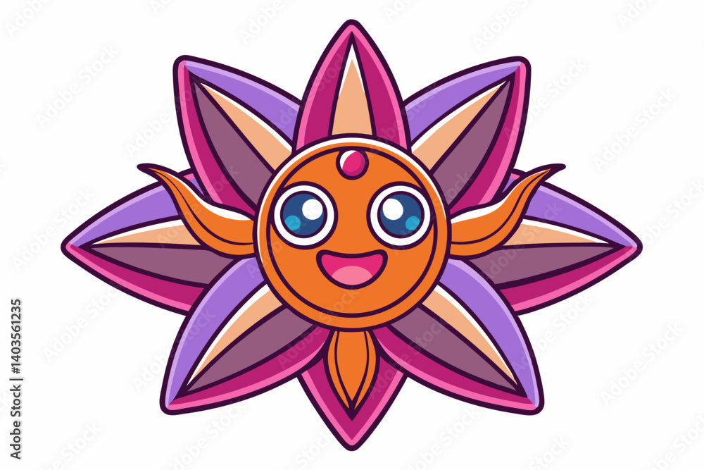 Fototapeta premium funny cartoon star with wings