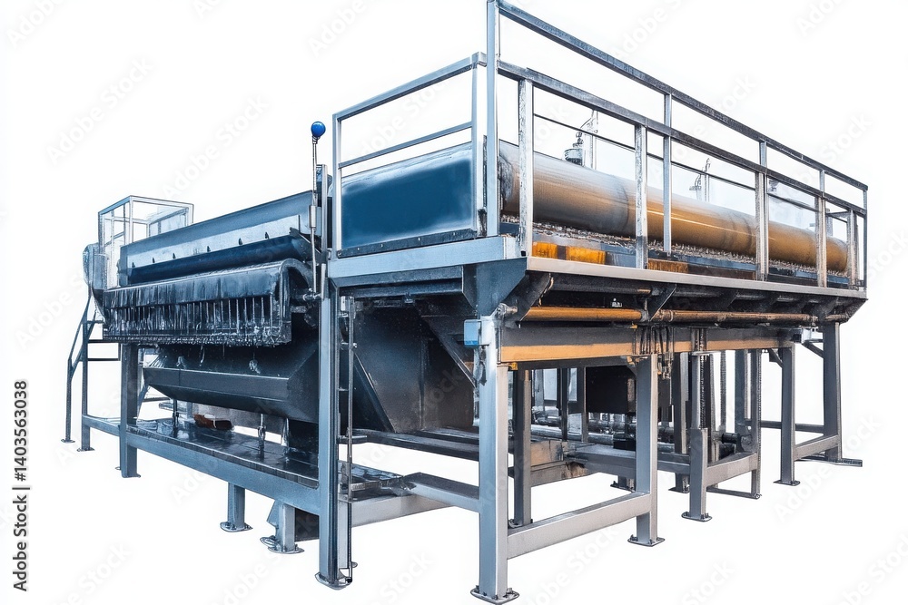 Industrial machinery on a white surface isolated on white background Industrial machinery on a white surface isolated on white background