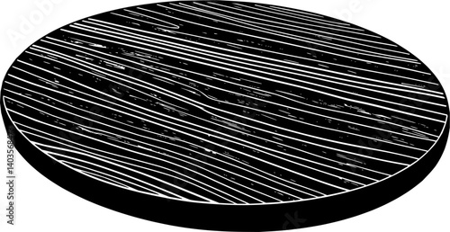 Round chopping board, cutting board isolated on transparent background, png, cutout, cut out
