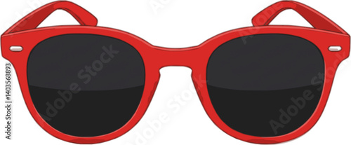 Red glasses vector icon 