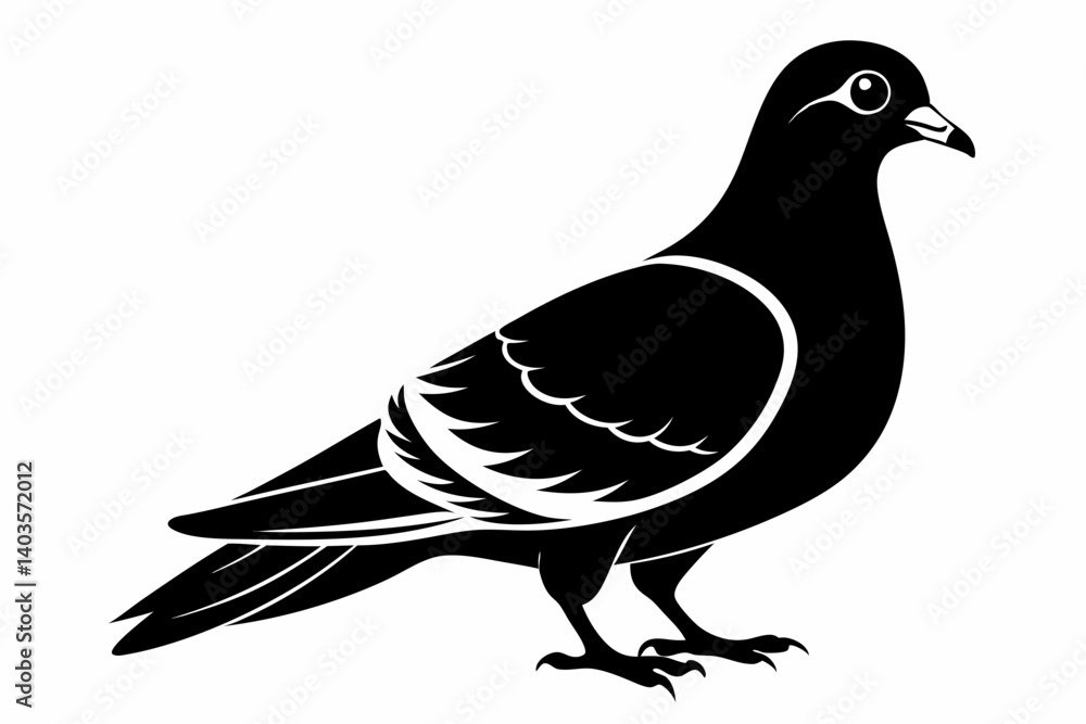 pigeon silhouette line art vector illustration with a white background pigeon silhouette line art vector illustration with a white background